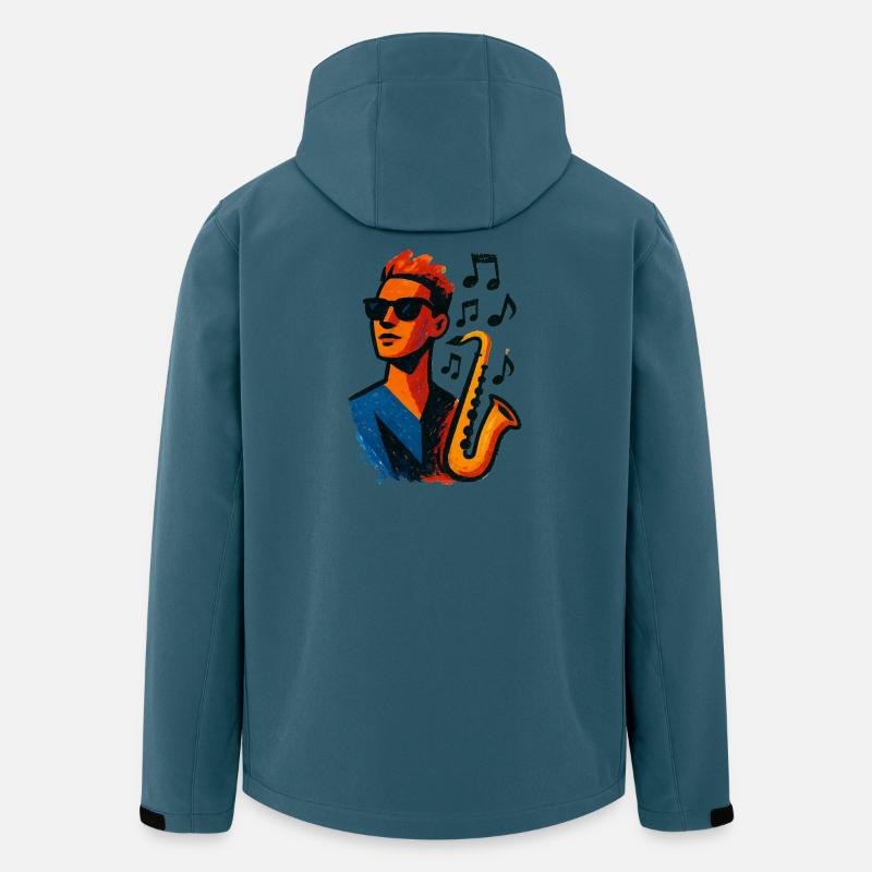 Saxophon – Jazz – Musik - Recycelte Männer Softshell-Jacke von Stanley/Stella - Dunkles Petrol