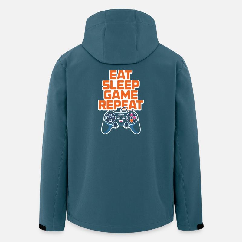 Eat Sleep Game Repeat - Men’s Recycled Softshell Jacket by Stanley/Stella - stargazer