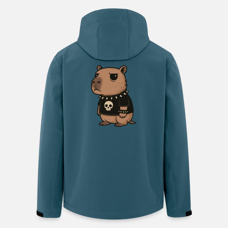 Goth Capybara Drôles Emo Punk Rongeurs - Veste softshell homme en polyester recyclé Stanley/Stella - bleu pétrole foncé