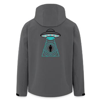 UFO Entführung Beam Me Up Vektor - Recycelte Männer Softshell-Jacke von Stanley/Stella - Dunkles Petrol - Hinten - AI Model Male 185 light (185cm)