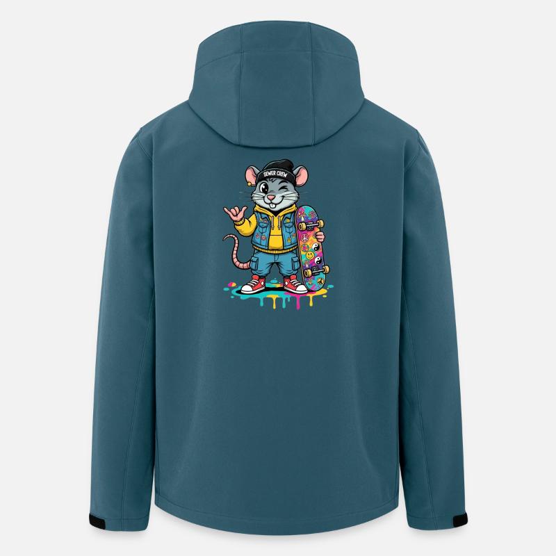 Ratten-Skater Sewer Crew - Recycelte Männer Softshell-Jacke von Stanley/Stella - Dunkles Petrol