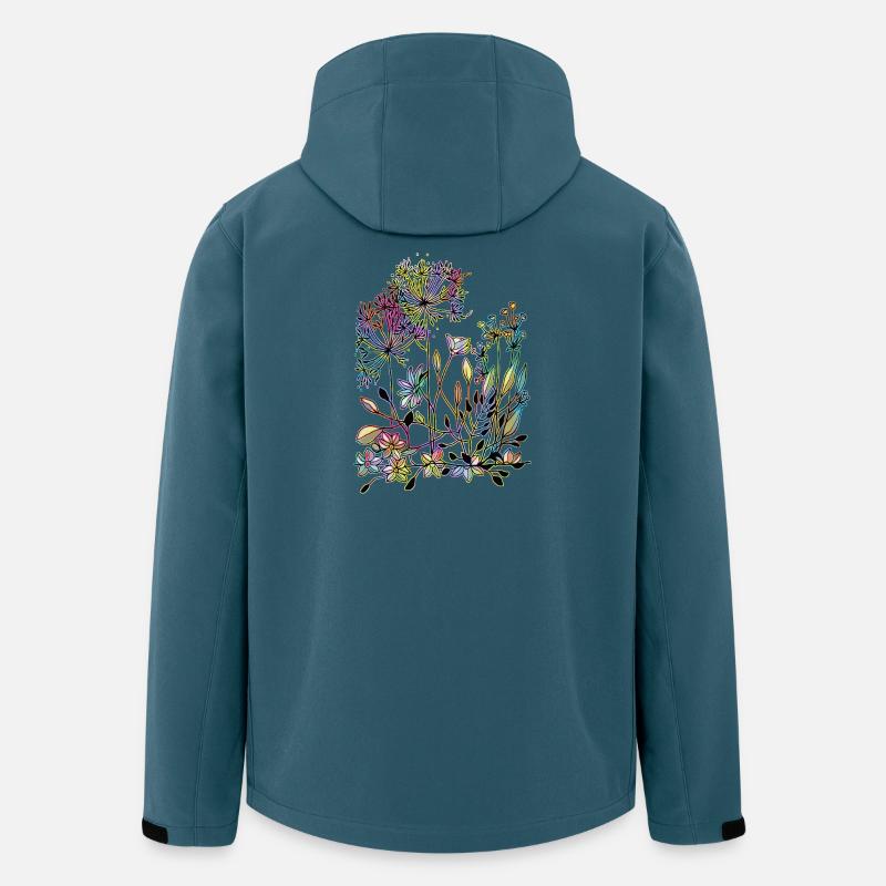 Blumen - Recycelte Männer Softshell-Jacke von Stanley/Stella - Dunkles Petrol