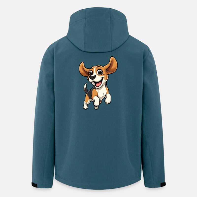 Fröhlicher Beagle Sprung - Recycelte Männer Softshell-Jacke von Stanley/Stella - Dunkles Petrol