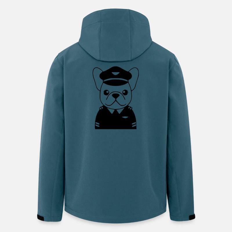Frenchie Pilot Uniform Schwarz - Recycelte Männer Softshell-Jacke von Stanley/Stella - Dunkles Petrol