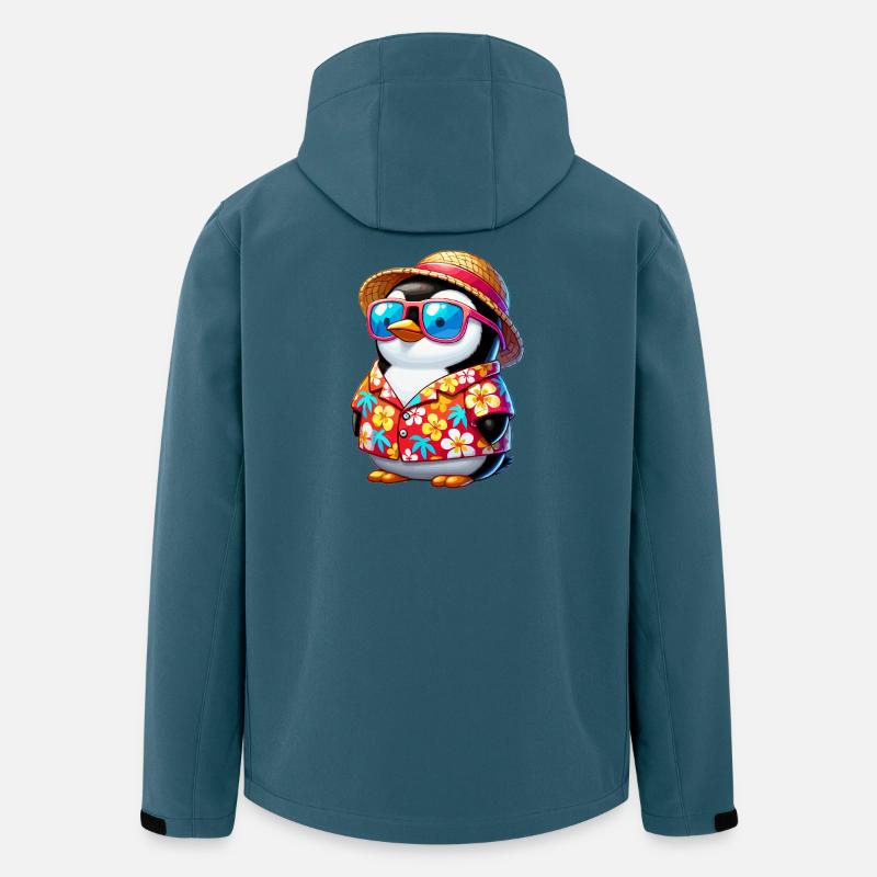 Tropen-Pinguin mit Sonnenbrille - Recycelte Männer Softshell-Jacke von Stanley/Stella - Dunkles Petrol