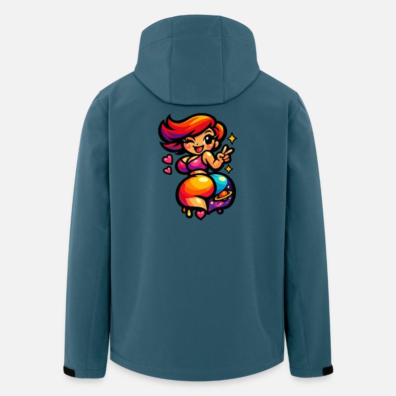 Femme danseuse de l’espace Kawaii - Veste softshell homme en polyester recyclé Stanley/Stella - bleu pétrole foncé