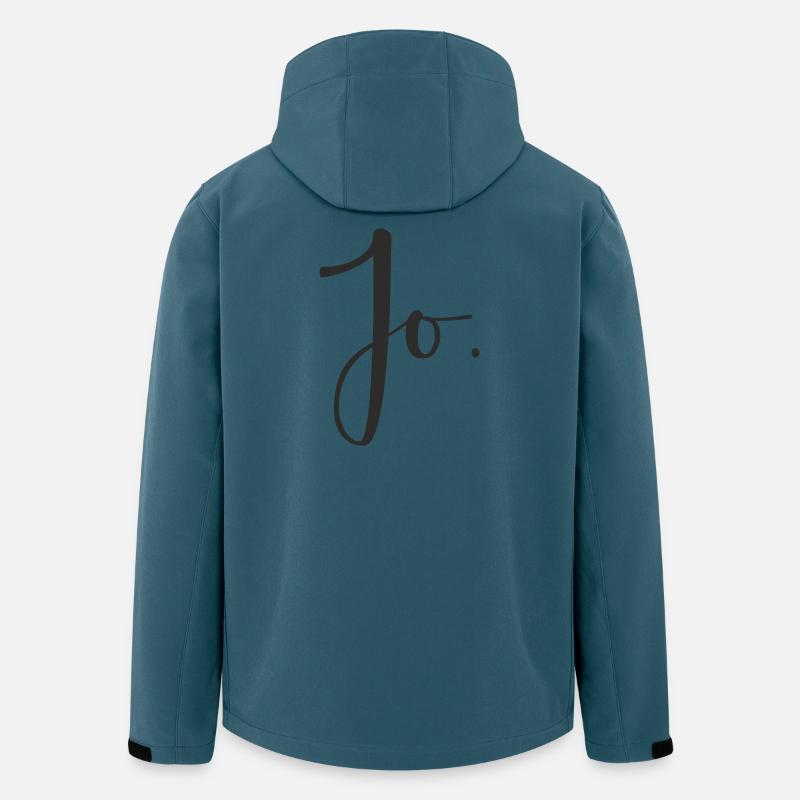 Jo – Handlettering Textdesign - Recycelte Männer Softshell-Jacke von Stanley/Stella - Dunkles Petrol