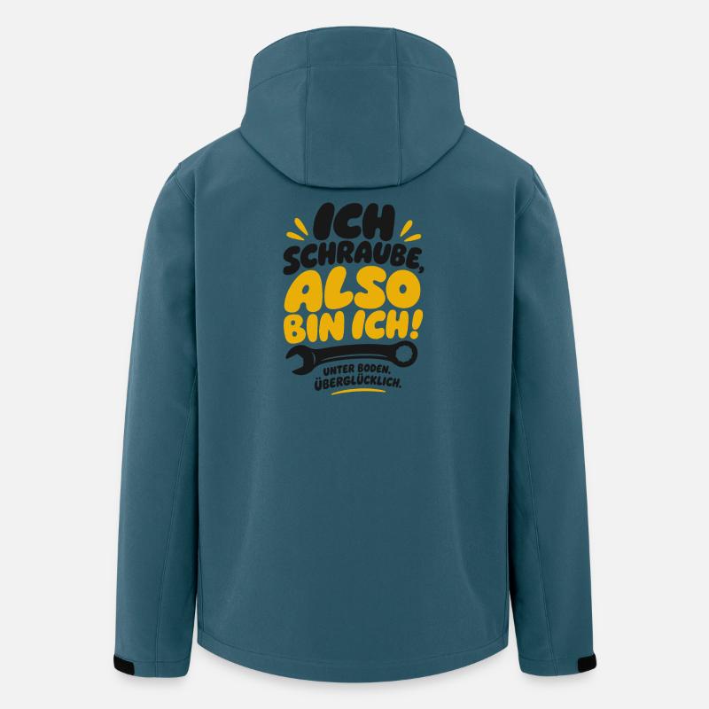 Also bin ich Schraube Spruch - Recycelte Männer Softshell-Jacke von Stanley/Stella - Dunkles Petrol