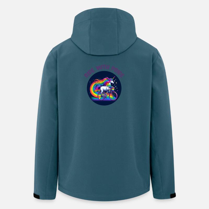 Fahren Sie mit Stolz - Recycelte Männer Softshell-Jacke von Stanley/Stella - Dunkles Petrol