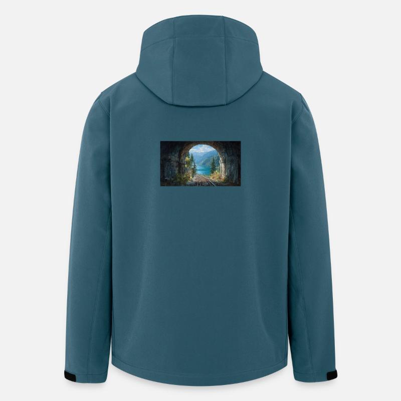 Gemütlicher Blick am Fenster - Recycelte Männer Softshell-Jacke von Stanley/Stella - Dunkles Petrol