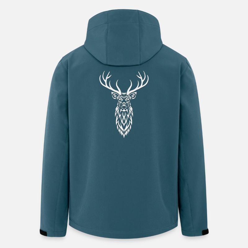Weißer Hirsch Porträt - Recycelte Männer Softshell-Jacke von Stanley/Stella - Dunkles Petrol