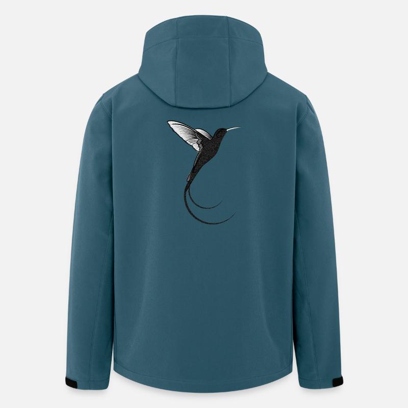 Kolibri design black sand - Recycelte Männer Softshell-Jacke von Stanley/Stella - Dunkles Petrol
