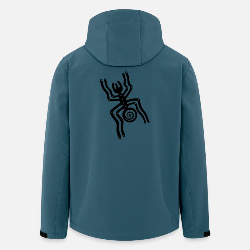 Les lignes de Nazca, l'araignée - Veste softshell homme en polyester recyclé Stanley/Stella - bleu pétrole foncé