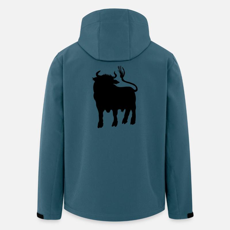 Stierschattenbild, Logofarm oder Metzger - Recycelte Männer Softshell-Jacke von Stanley/Stella - Dunkles Petrol
