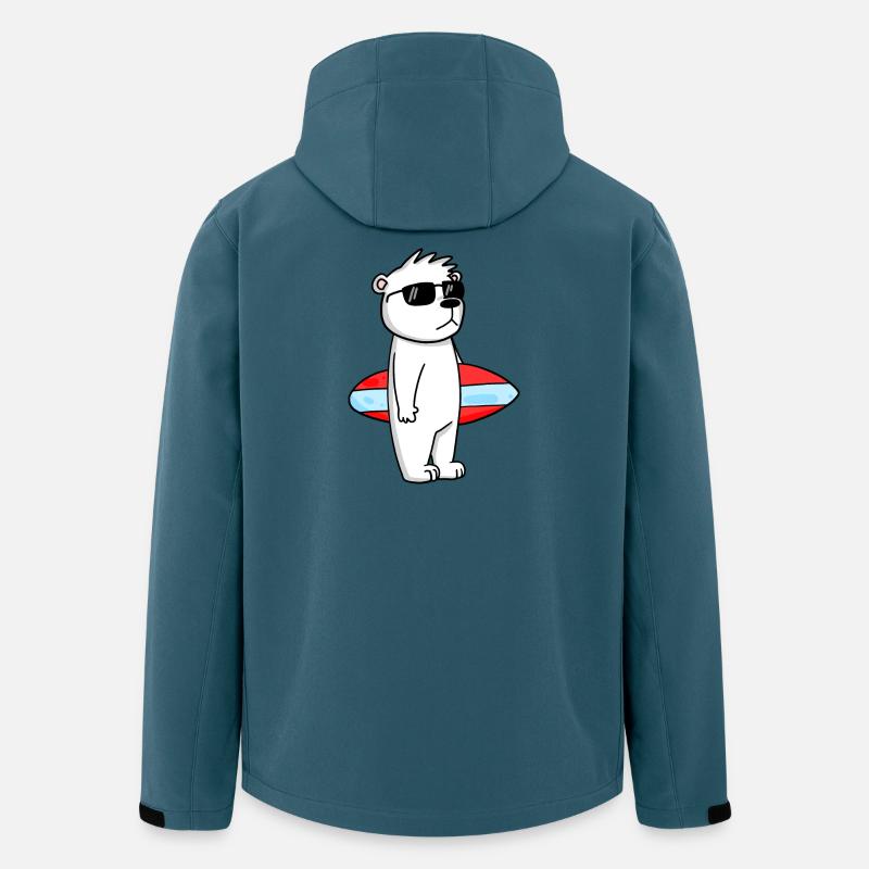 Surfboard Polarbär Surfen Bär Coole - Urlaub - Recycelte Männer Softshell-Jacke von Stanley/Stella - Dunkles Petrol