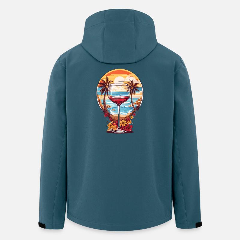 Strand Weinglas - Recycelte Männer Softshell-Jacke von Stanley/Stella - Dunkles Petrol