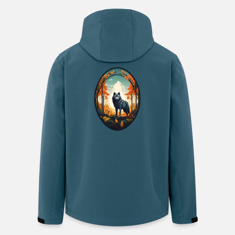 Waldbewohner Wolf - Recycelte Männer Softshell-Jacke von Stanley/Stella - Dunkles Petrol