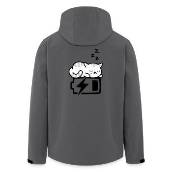 Sleepy Kitty (Color Changeable - 3 colors) - Men’s Recycled Softshell Jacket by Stanley/Stella - stargazer - Back - AI Model Male 185 light (185cm)