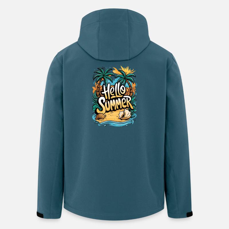 Conception de plage d’été tropical - Veste softshell homme en polyester recyclé Stanley/Stella - bleu pétrole foncé