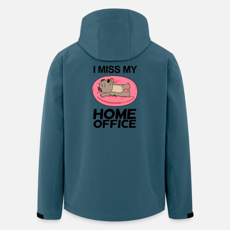 Bureau à domicile Dire drôle - Veste softshell homme en polyester recyclé Stanley/Stella - bleu pétrole foncé