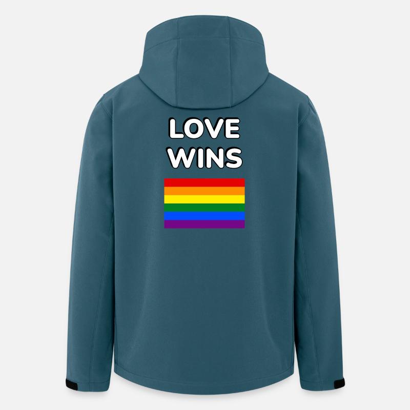 Liebe gewinnt LGBT-Flagge - Recycelte Männer Softshell-Jacke von Stanley/Stella - Dunkles Petrol