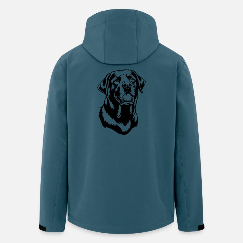 Hund Hundekopf T-shirt Geschenkidee - Recycelte Männer Softshell-Jacke von Stanley/Stella - Dunkles Petrol