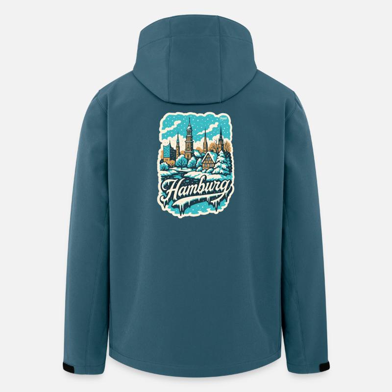 Hamburg Winterlandschaft - Recycelte Männer Softshell-Jacke von Stanley/Stella - Dunkles Petrol
