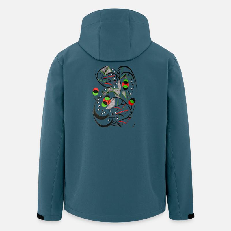 Kreislinien Chaos Abstract - Recycelte Männer Softshell-Jacke von Stanley/Stella - Dunkles Petrol