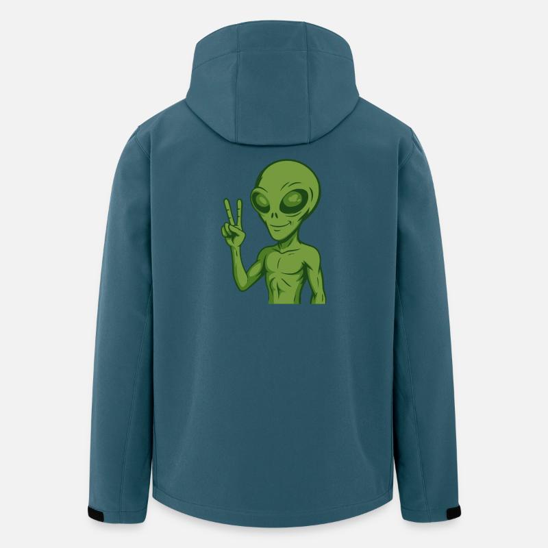 Alien Außerirdischer Frieden Peace - Recycelte Männer Softshell-Jacke von Stanley/Stella - Dunkles Petrol