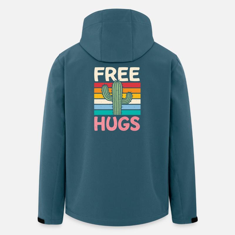 Rainbow Cactus Kostenlose Umarmungen - Recycelte Männer Softshell-Jacke von Stanley/Stella - Dunkles Petrol