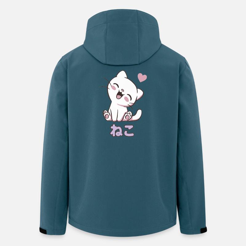 Neko Kuschelkatze Herzchen - Recycelte Männer Softshell-Jacke von Stanley/Stella - Dunkles Petrol