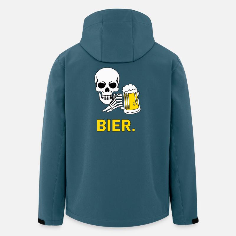 BIER. – Totenkopf & Bierkrug Feierabend Motiv - Recycelte Männer Softshell-Jacke von Stanley/Stella - Dunkles Petrol