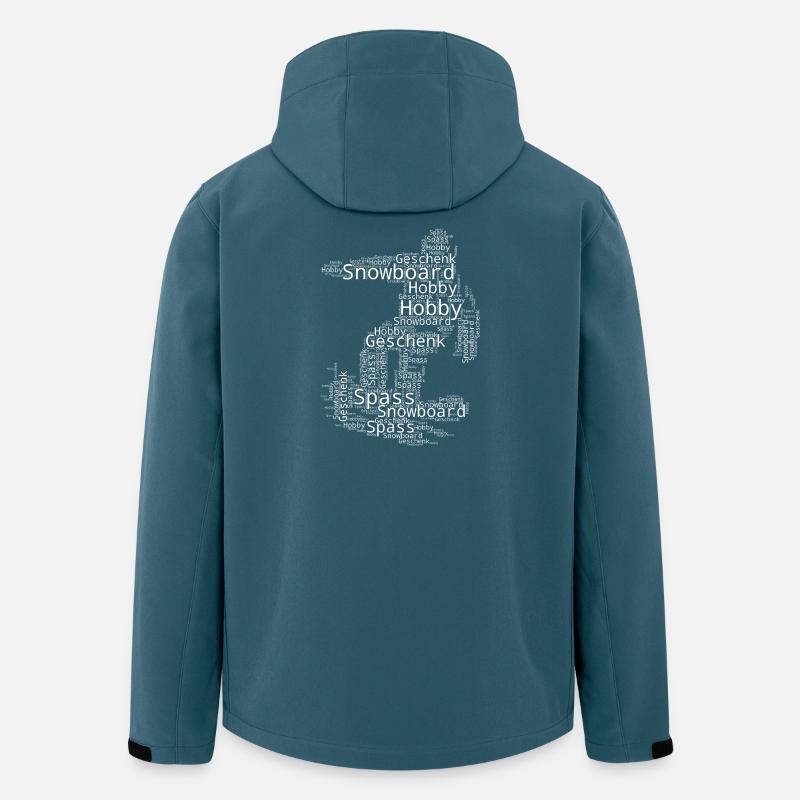 Illustration de snowboard pour snowboard - Veste softshell homme en polyester recyclé Stanley/Stella - bleu pétrole foncé