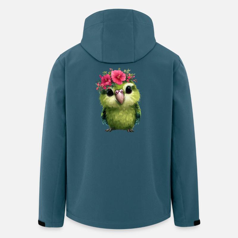 Frühlings-Papagei mit Blumenkronen - Recycelte Männer Softshell-Jacke von Stanley/Stella - Dunkles Petrol