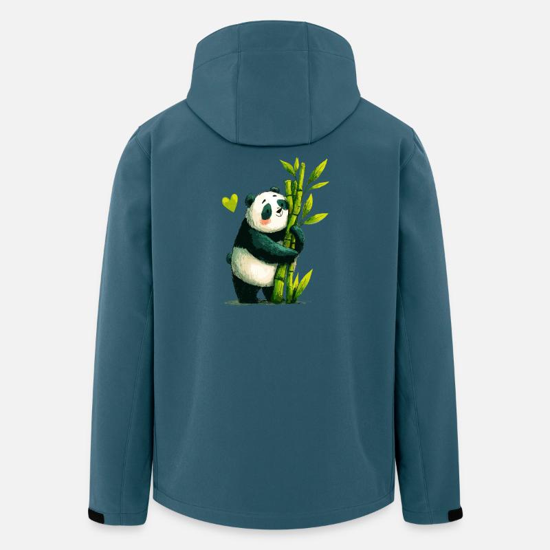 Panda Kuschel mit Bambus - Recycelte Männer Softshell-Jacke von Stanley/Stella - Dunkles Petrol