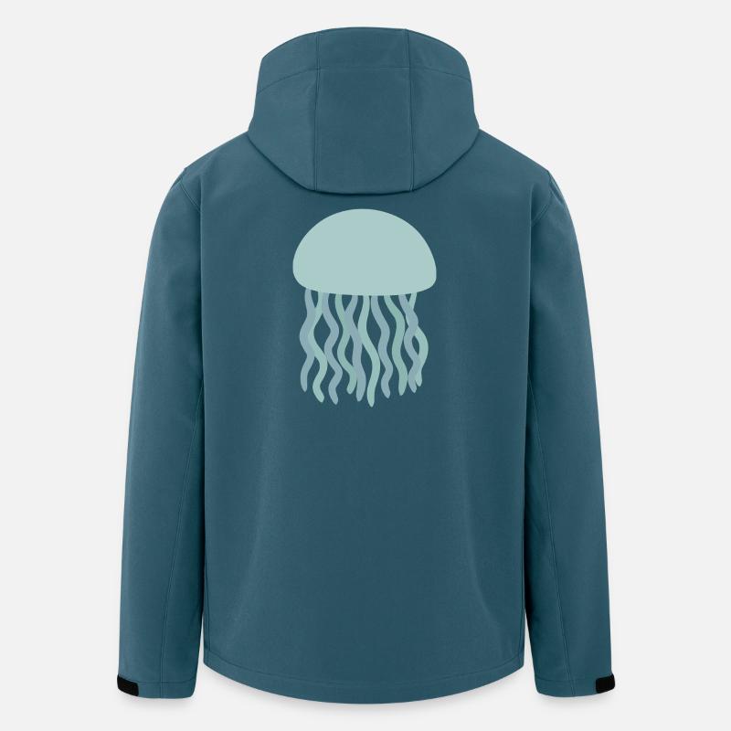 Illustration de l’océan dérivé de méduses - Veste softshell homme en polyester recyclé Stanley/Stella - bleu pétrole foncé