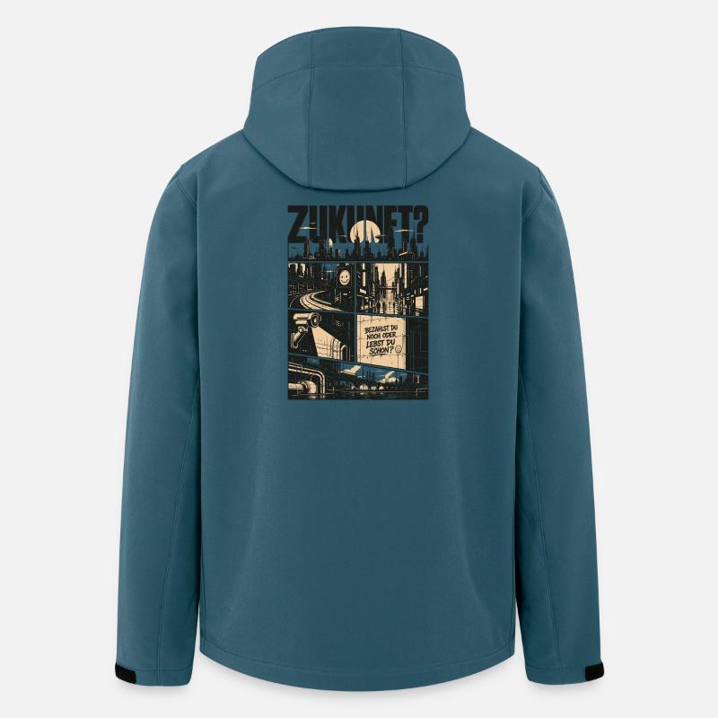 Zukunft Dystopie Retro Design - Recycelte Männer Softshell-Jacke von Stanley/Stella - Dunkles Petrol