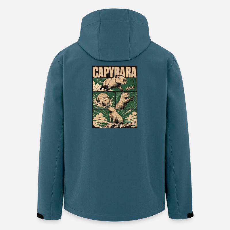 Chilliges Capybara Comic - Recycelte Männer Softshell-Jacke von Stanley/Stella - Dunkles Petrol