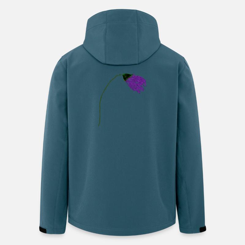 Fleur de violette à surface abstraite - Veste softshell homme en polyester recyclé Stanley/Stella - bleu pétrole foncé