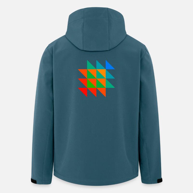 Buntes Dreiecks-Mosaik - Recycelte Männer Softshell-Jacke von Stanley/Stella - Dunkles Petrol