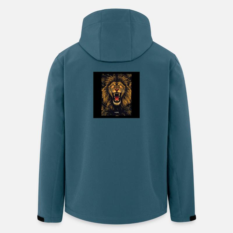 Roaring Golden Lion Poster Design - Recycelte Männer Softshell-Jacke von Stanley/Stella - Dunkles Petrol