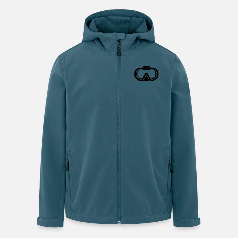 Logo de l’apnée - Veste softshell homme en polyester recyclé Stanley/Stella - bleu pétrole foncé