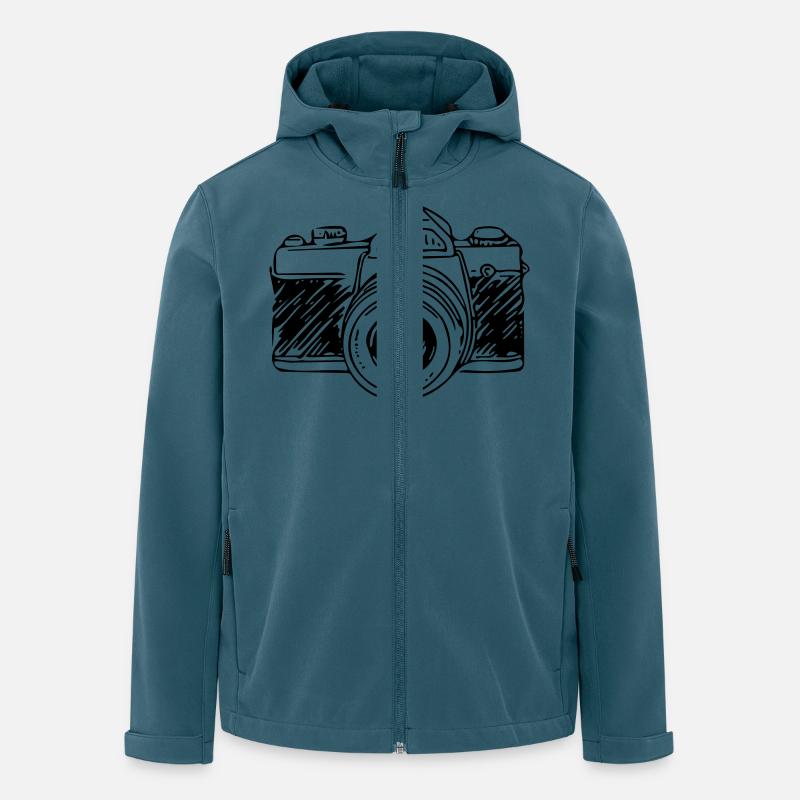 Caméra - Veste softshell homme en polyester recyclé Discoverer Stanley/Stella - bleu pétrole foncé