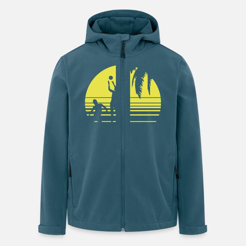 BEACH VOLLEYBALL SUNSET PALME 1C - Recycelte Männer Softshell-Jacke von Stanley/Stella - Dunkles Petrol