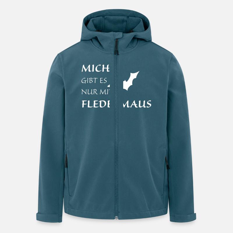 Nur mit Fledermaus - Recycelte Männer Softshell-Jacke von Stanley/Stella - Dunkles Petrol