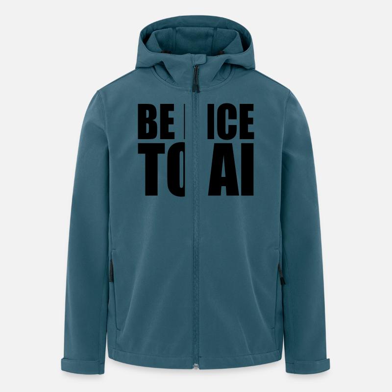 BE NICE TO AI - Recycelte Männer Softshell-Jacke von Stanley/Stella - Dunkles Petrol