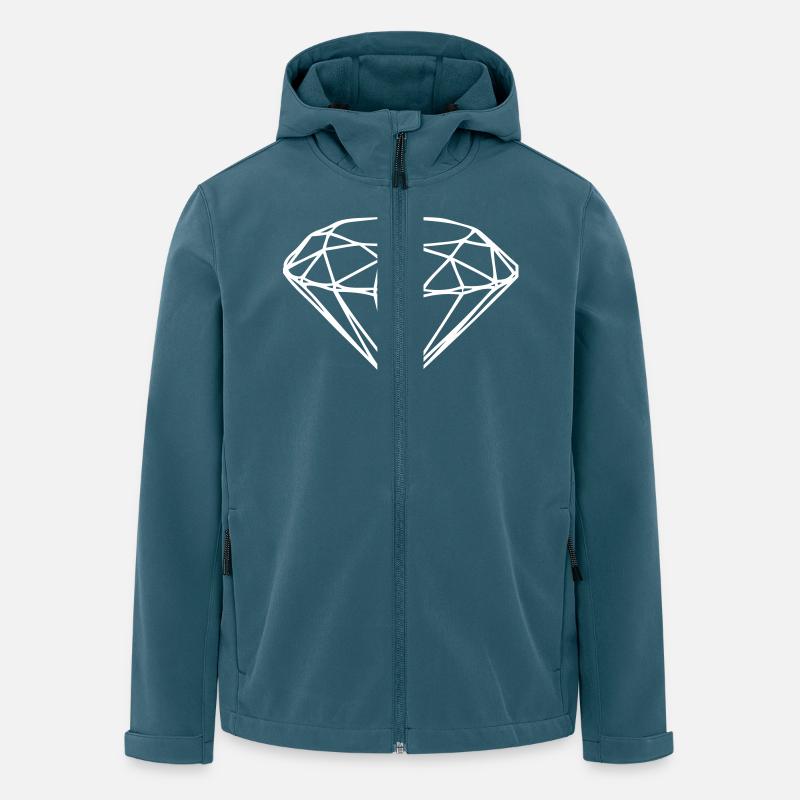 tibia diamants diamants lumineux - Veste softshell homme en polyester recyclé Stanley/Stella - bleu pétrole foncé