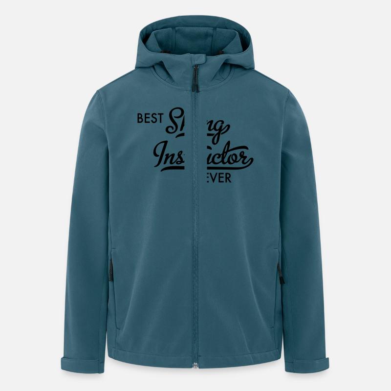 Moniteur de ski - Veste softshell homme en polyester recyclé Stanley/Stella - bleu pétrole foncé