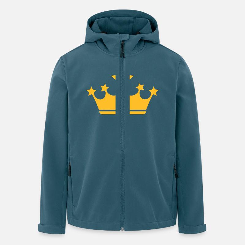 Krone - Recycelte Männer Softshell-Jacke von Stanley/Stella - Dunkles Petrol