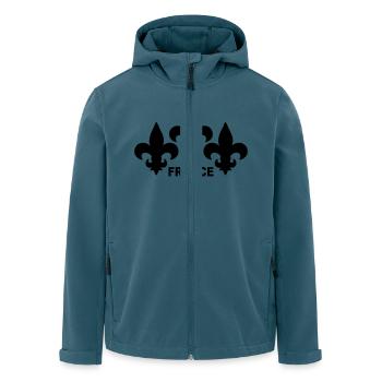 Fleurs de Lys - Veste softshell homme en polyester recyclé Stanley/Stella - bleu pétrole foncé - Devant - AI Model Male 185 light (185cm)